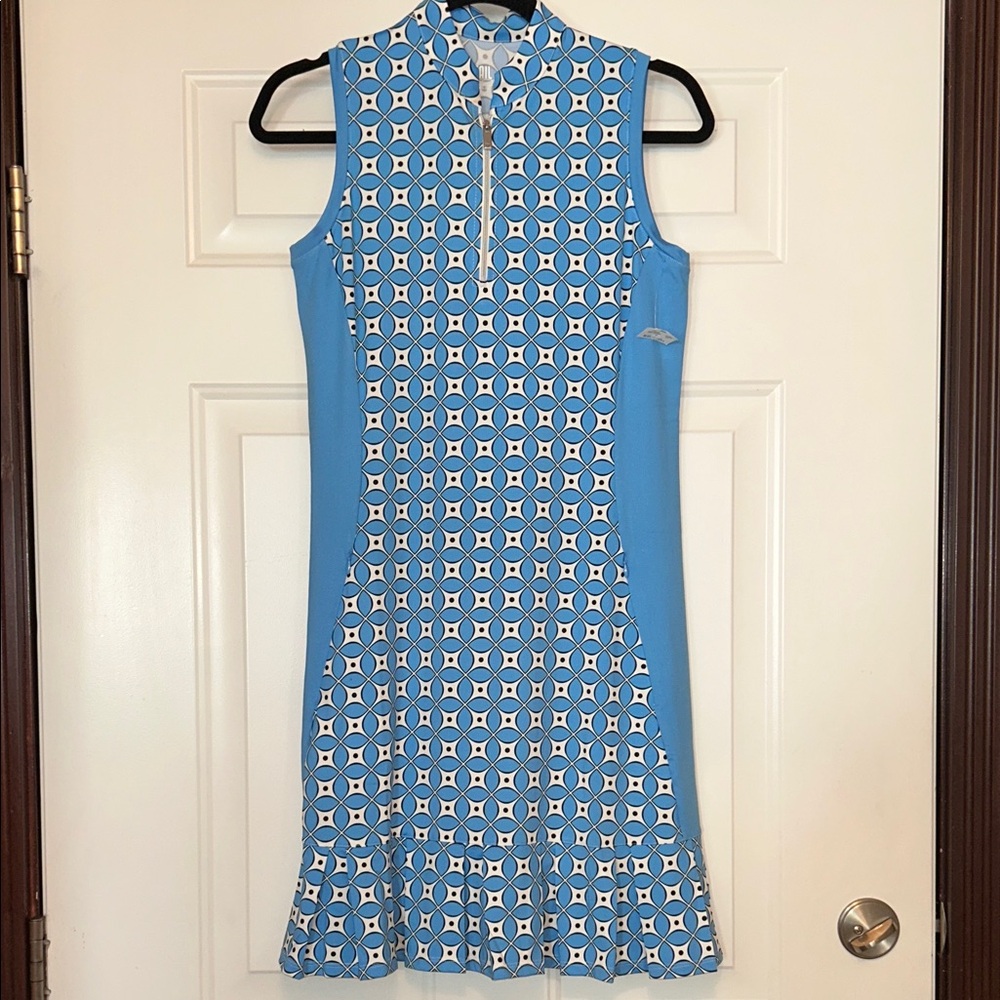 Tail Performance Golf Dress S Blue/White NWT Pocket Sleeveless Athletic Casual